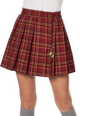 Spirit x Universal Harry Potter Gryffindor Small Red Plaid Pleated Mini Skirt